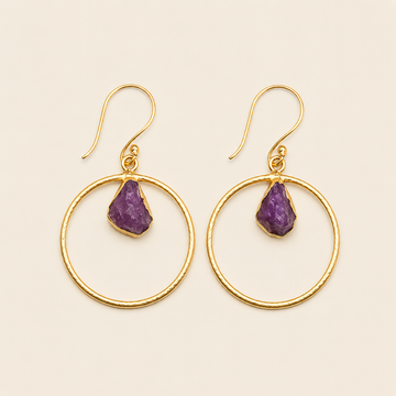 Ruby Hoop Earrings