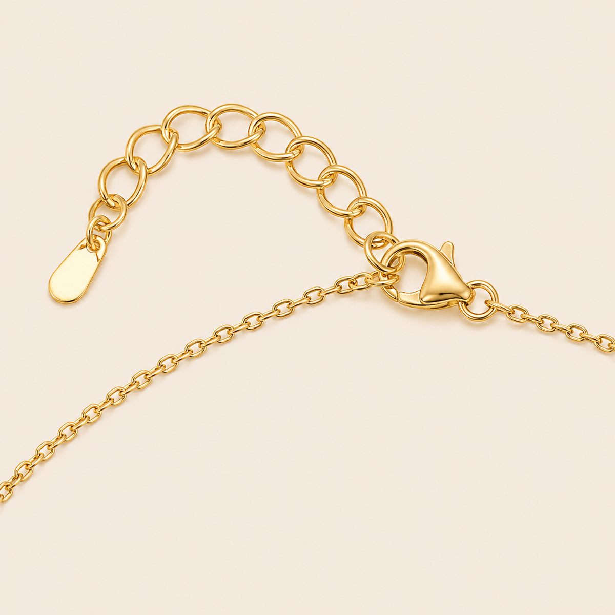 Gold chain Clasp on a beige background