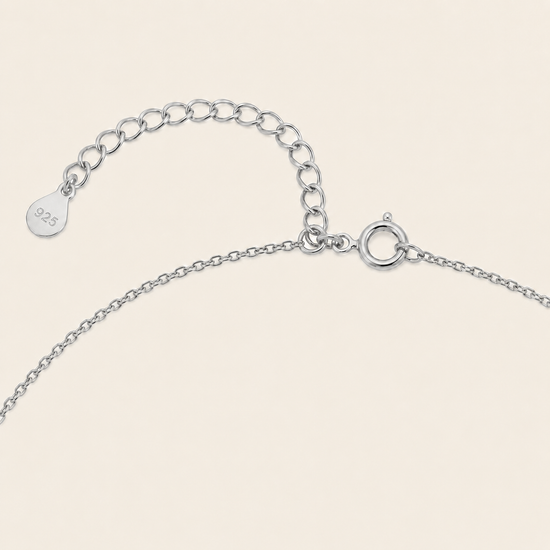 Silver Clasp on a light beige background