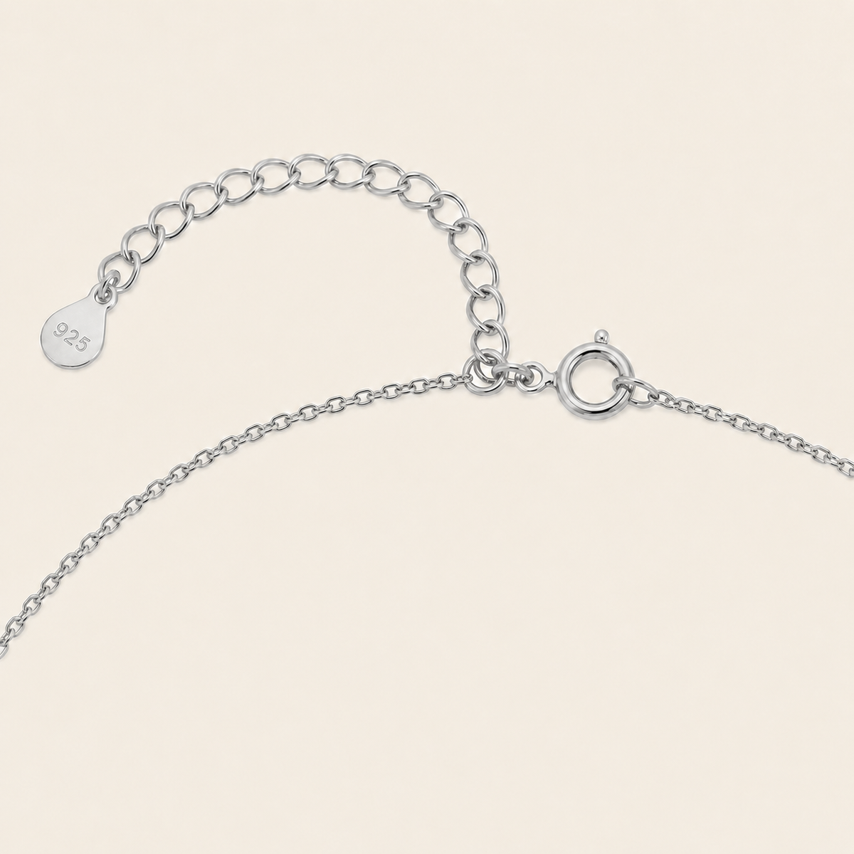 Silver Clasp on a light beige background