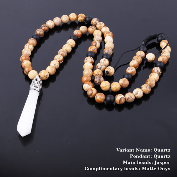 Handmade Gemstone Necklace –  point Pendant