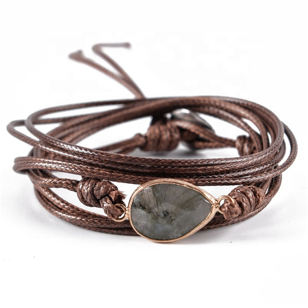 Adjustable Handmade Labradorite Wristband