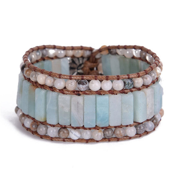 Handmade Amazonite Natural Stone Beads Bracelet