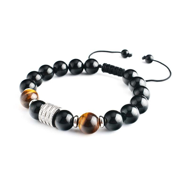 Adjustable Handmade Natural Stone Tiger's Eye Beads Bracelet