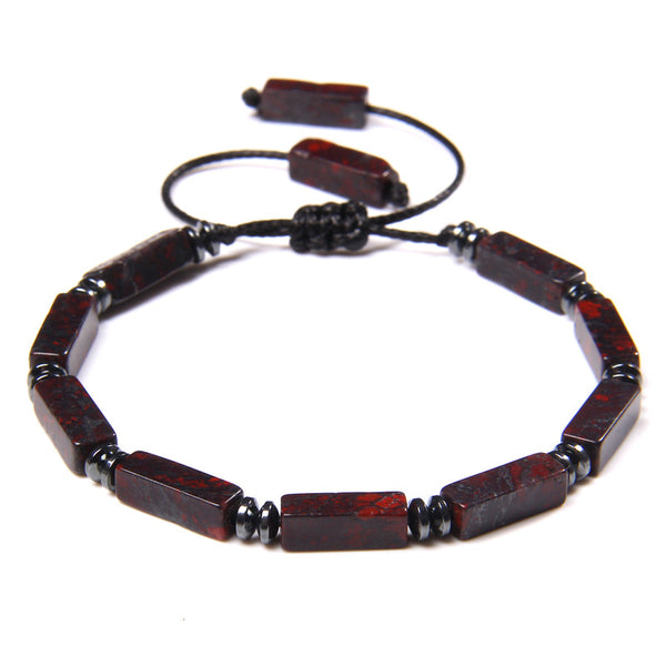 Adjustable Handmade Rectangle Stone Beads Bracelet