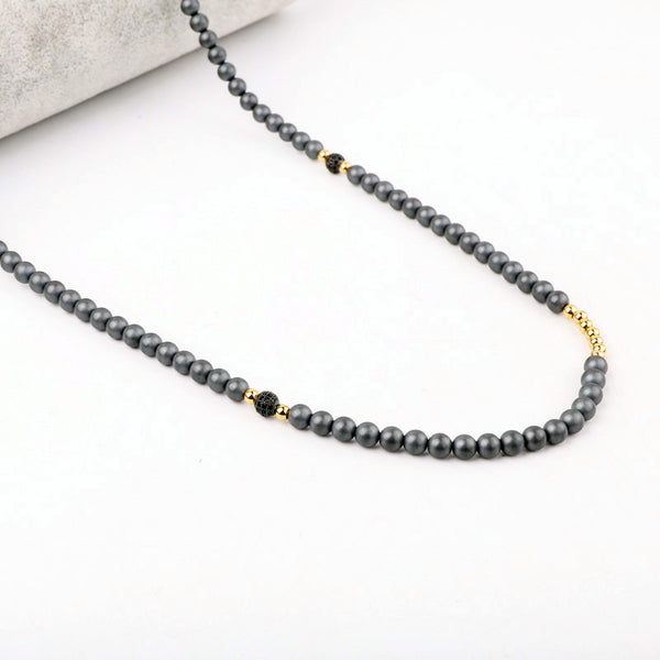 Handmade Natural Stone Hematite Necklace