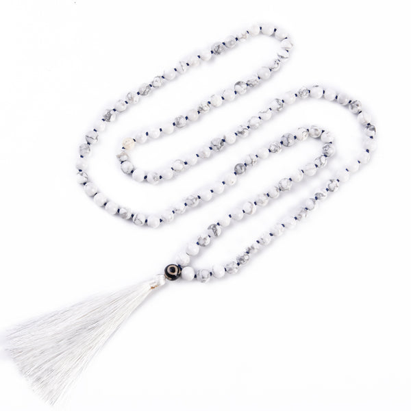 Handmade 108 Mala Beads Howlite Necklace